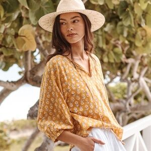 Garnet Hill Large Keya Organic Cotton Voile Blouse